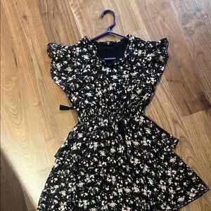 Charming Floral Kids Dress in Black by [Brand]